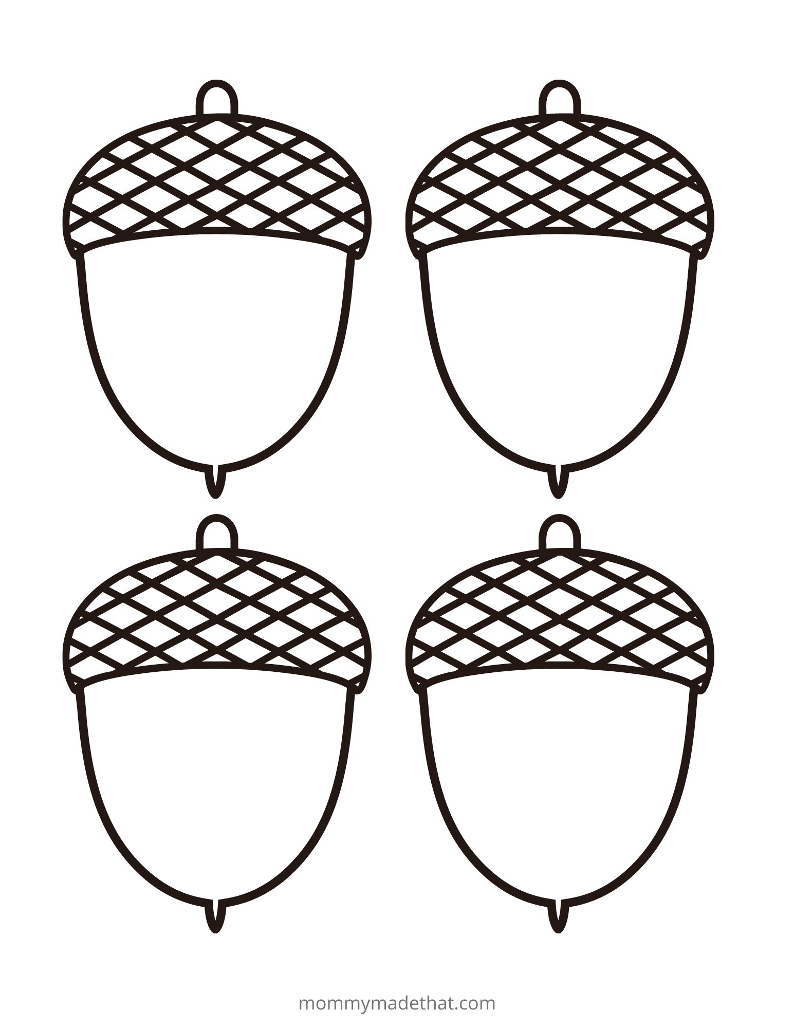 free printable acorn shapes