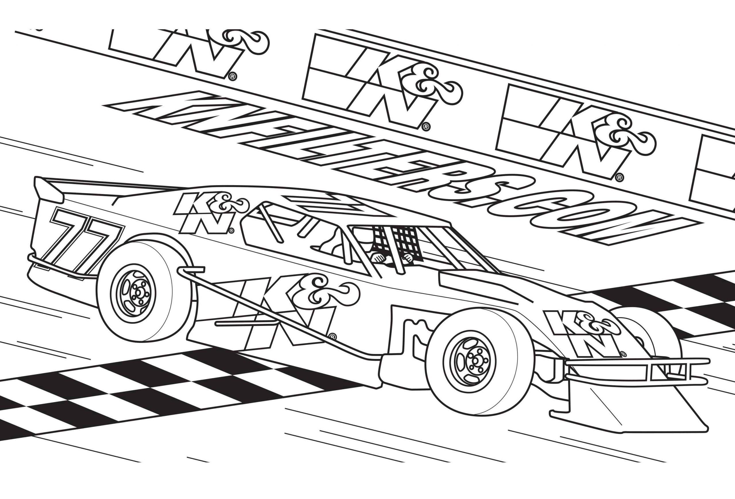 race car coloring page free