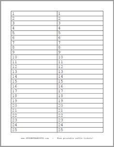 Free Printable Raffle Tickets 1 100 Raffle Ticket Template Free