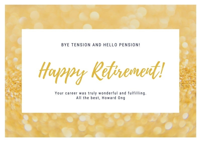 retirement card template printable