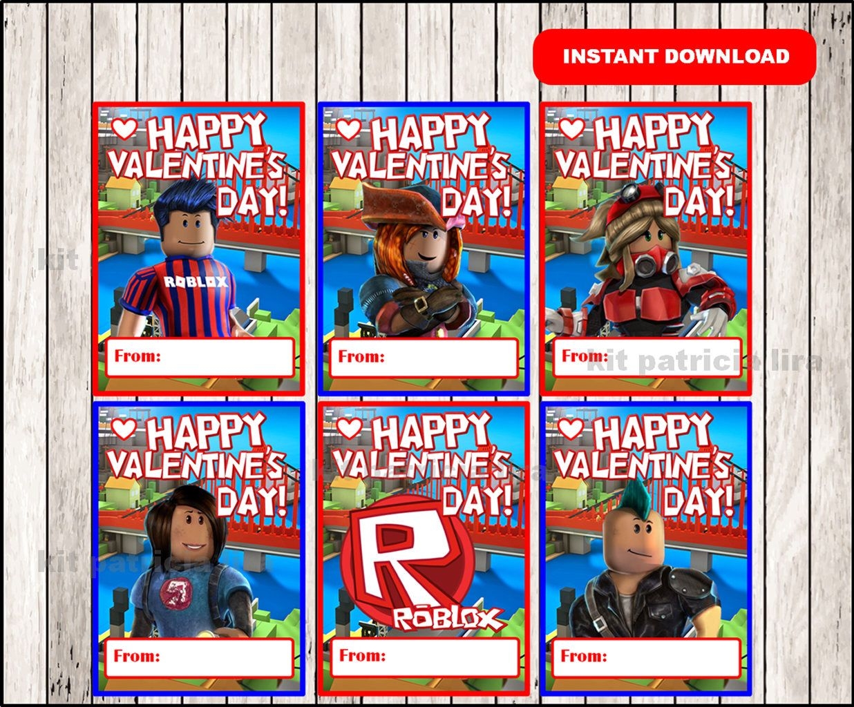 Free Printable Roblox Valentines