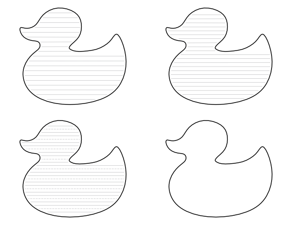 Free Printable Rubber Duck Shaped Writing Templates