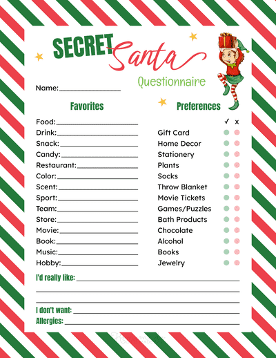 secret santa cards free printable