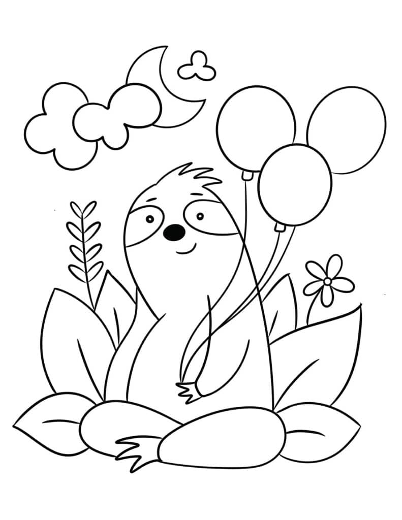 Free Printable Sloth Coloring Pages The Hollydog Blog Worksheets