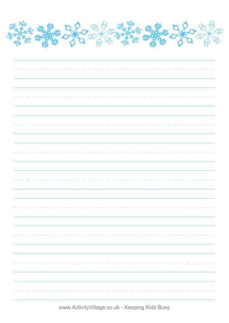 free printable snowflake writing sheet