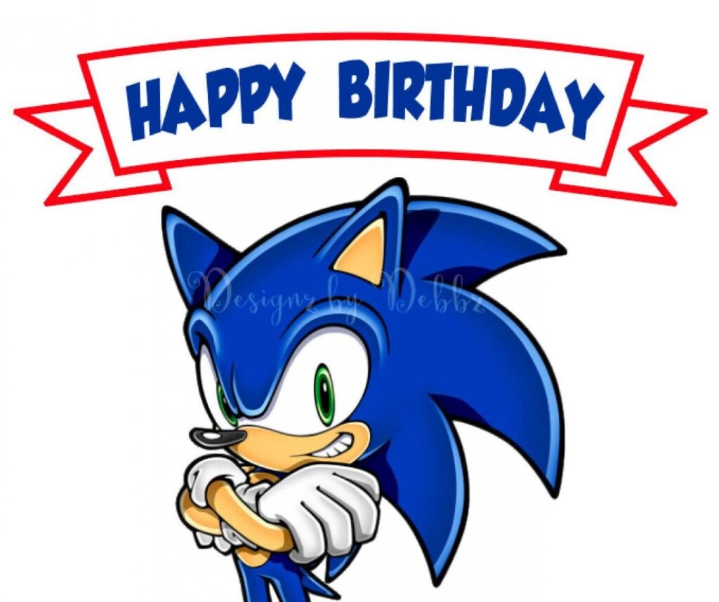 sonic birthday card - printable