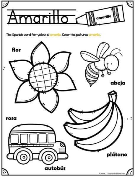 FREE Printable Spanish Colors Worksheet For Kindergarten Worksheets 