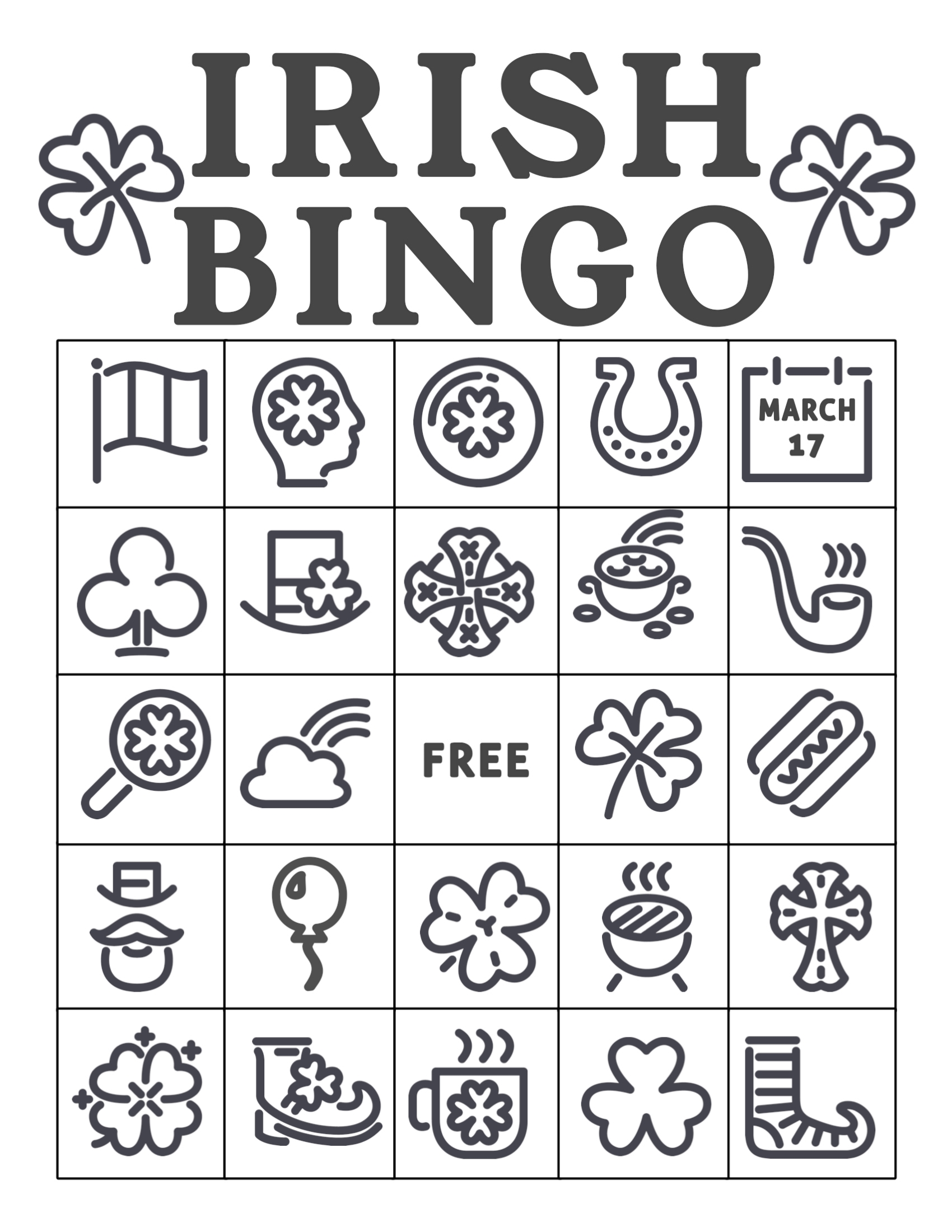 Free Printable St Patrick 39 s Day Bingo Cards Paper Trail Printable 