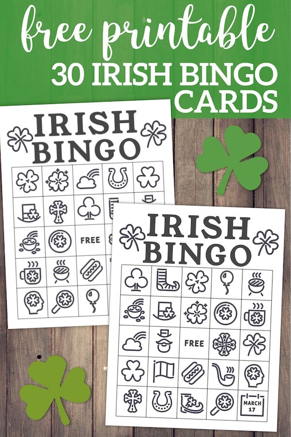 st patrick's day bingo cards free printable