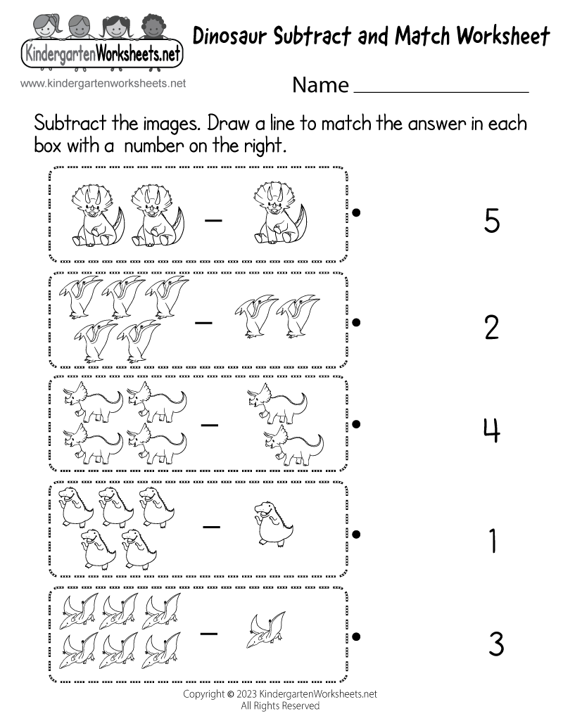 Free Printable Subtracting Worksheet For Kindergarten