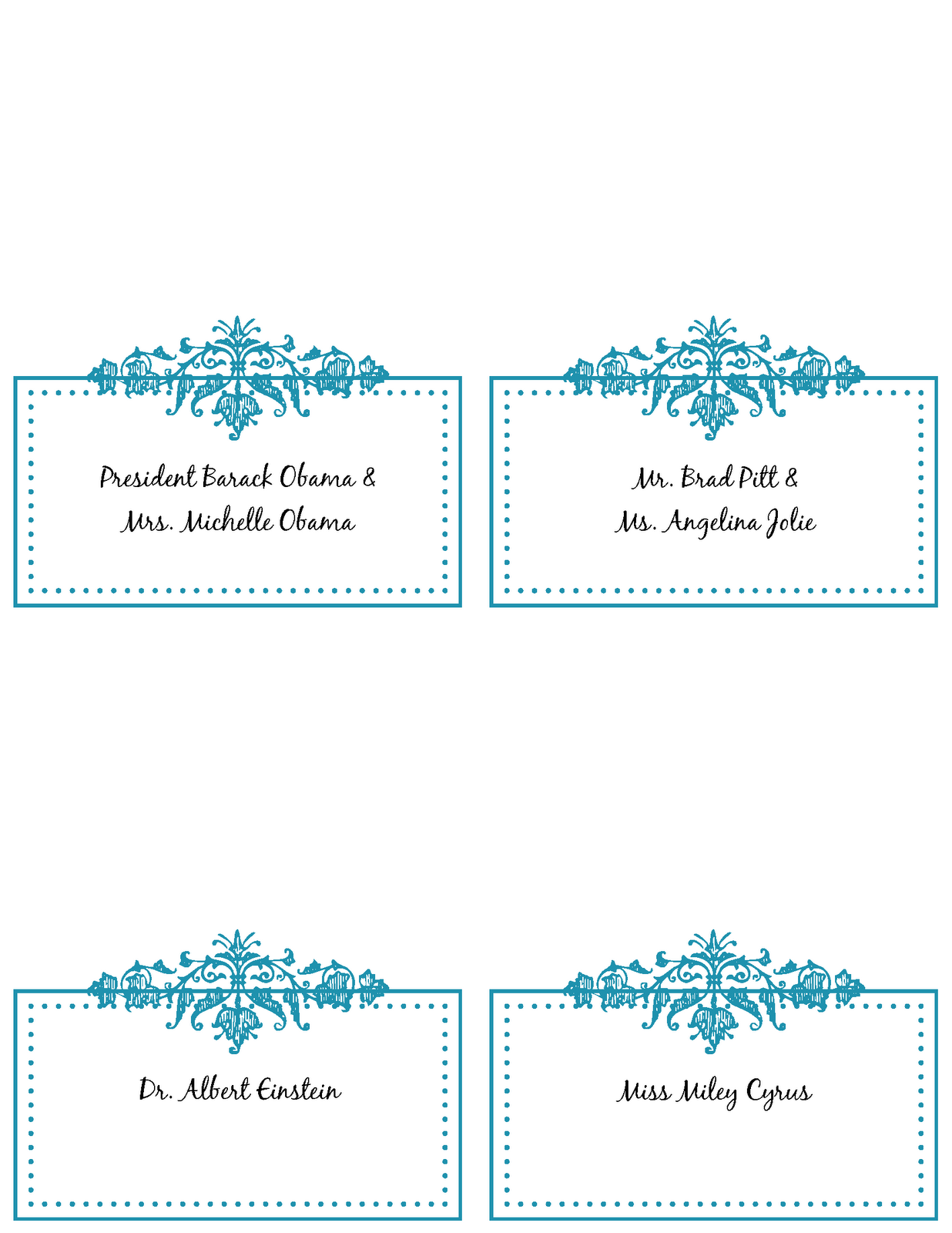 Free Printable Table Cards Template Printable Templates