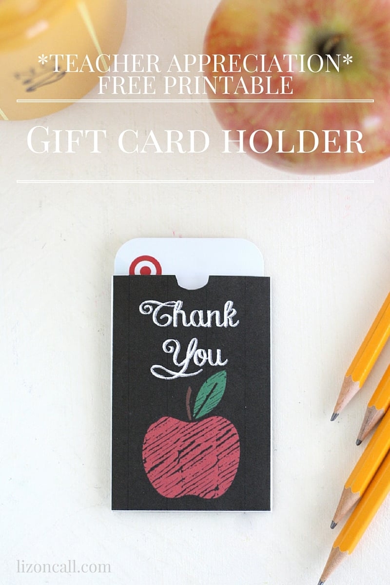 teacher appreciation printable gift card holder