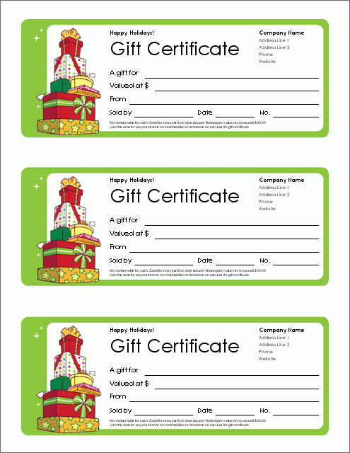 Free Printable Template Word Gift Certificate Honmiss