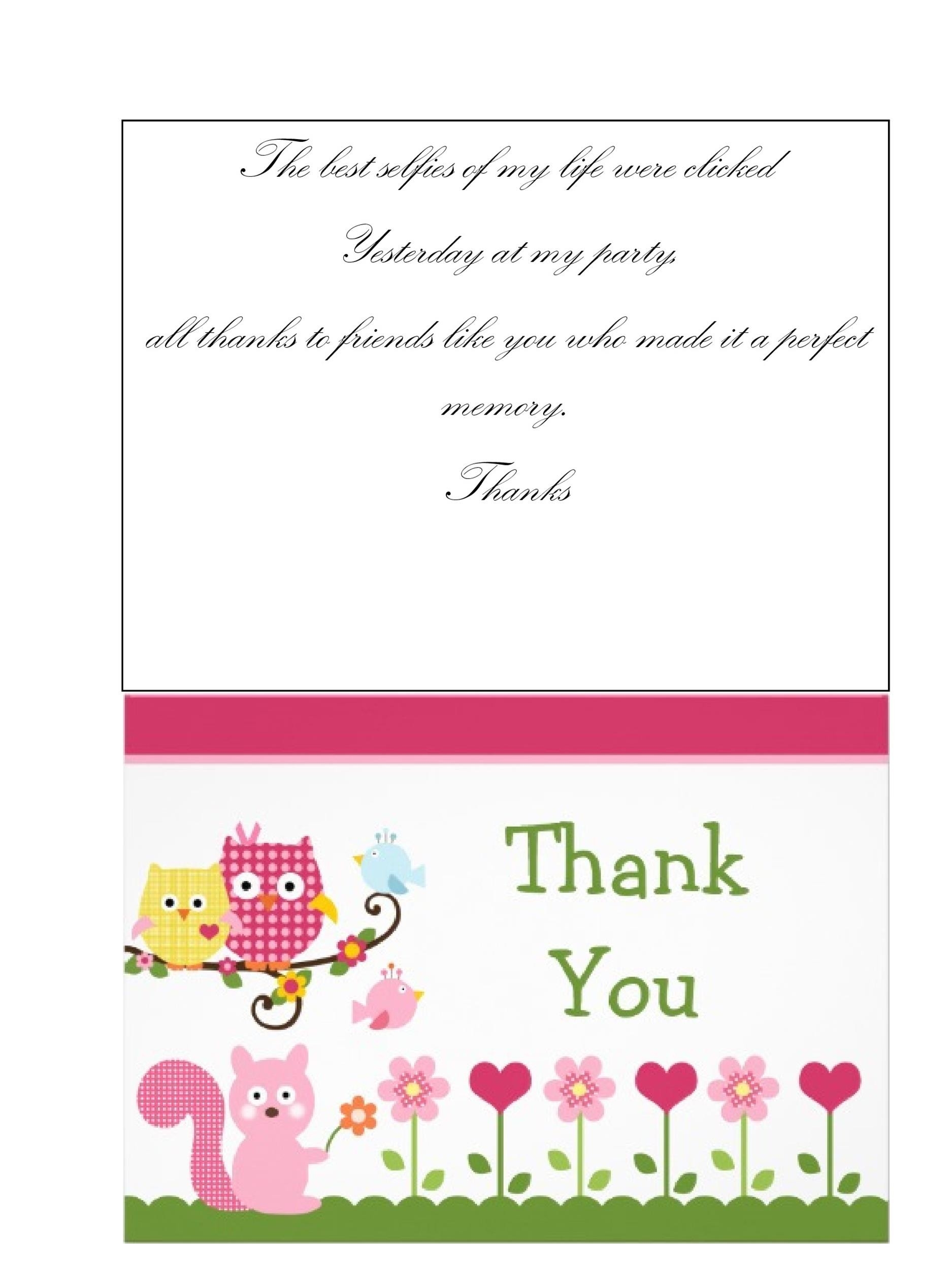 Free Printable Thank You Card Template Printable Templates