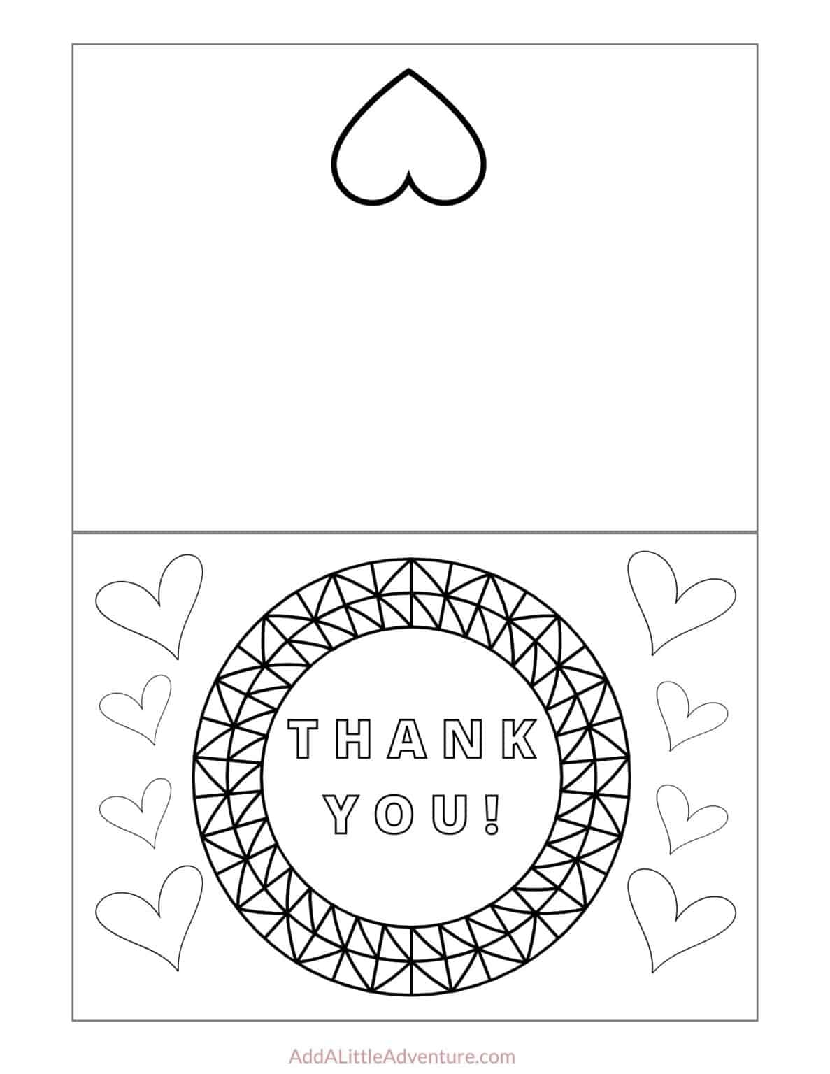 thank you cards to color printable