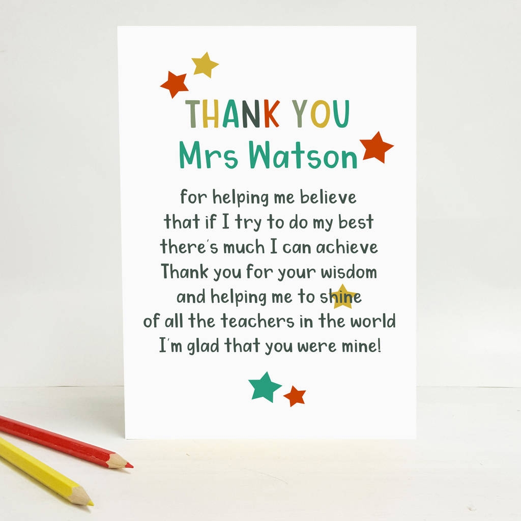 Free Printable Thank You Teacher Card Printable Get Your Hands On