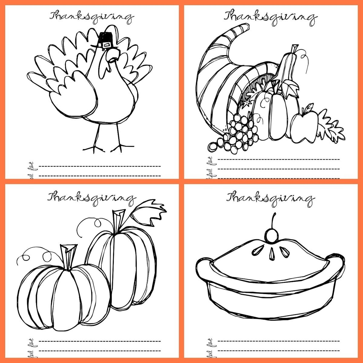 Free Thanksgiving Coloring Pages Printables