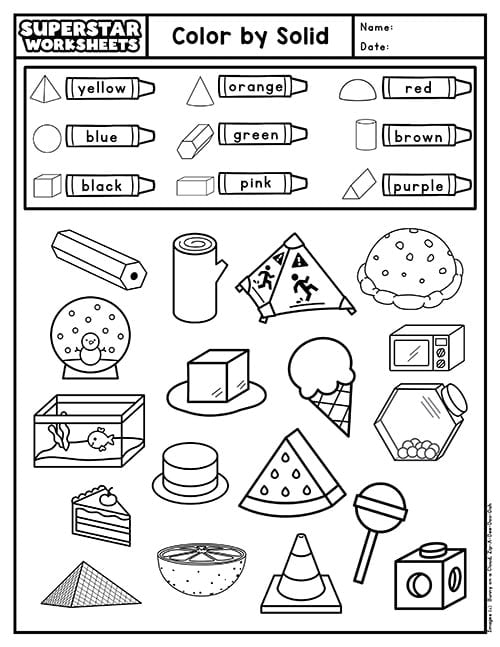 three dimensional shapes worksheets