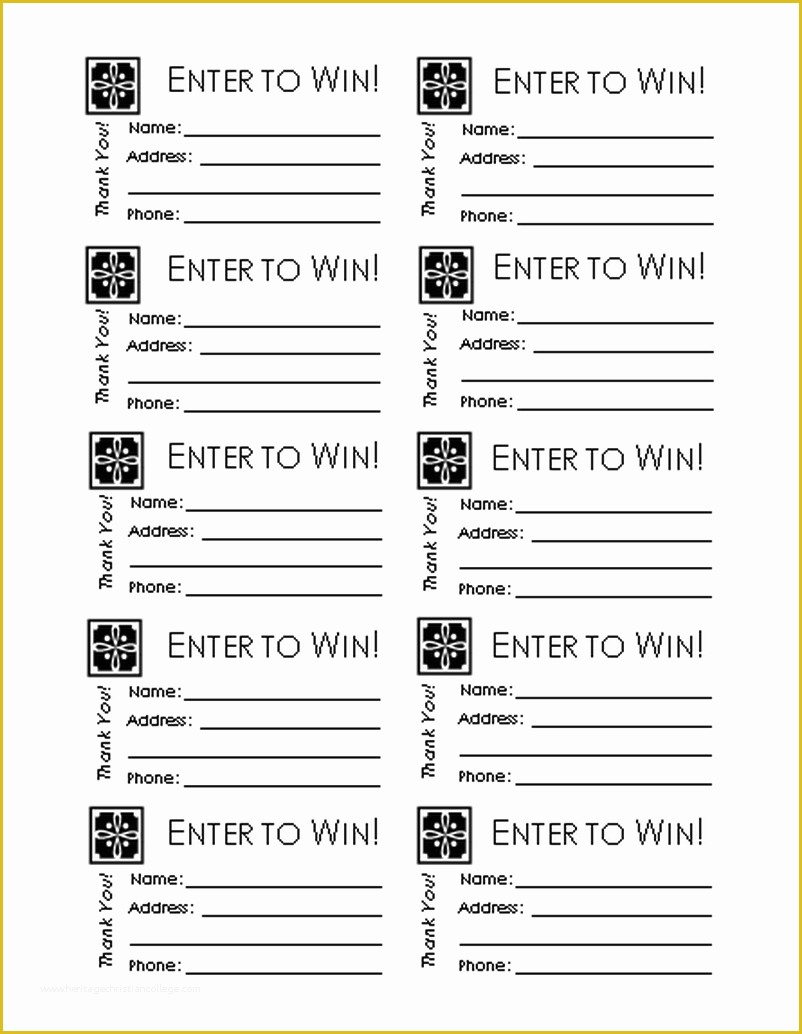 free printable raffle ticket template download