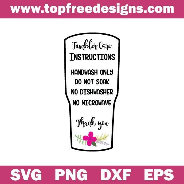 Free Printable Tumbler Care Instructions AlphabetWorksheetsFree