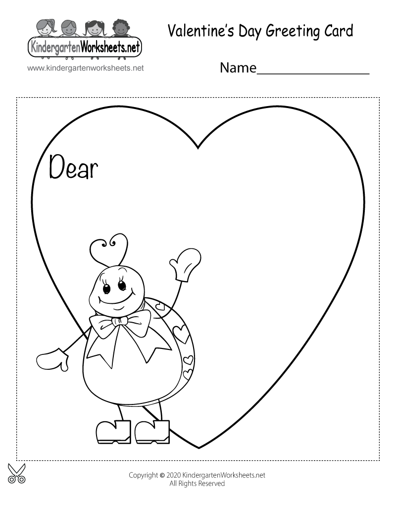 valentine's day card printable for kids