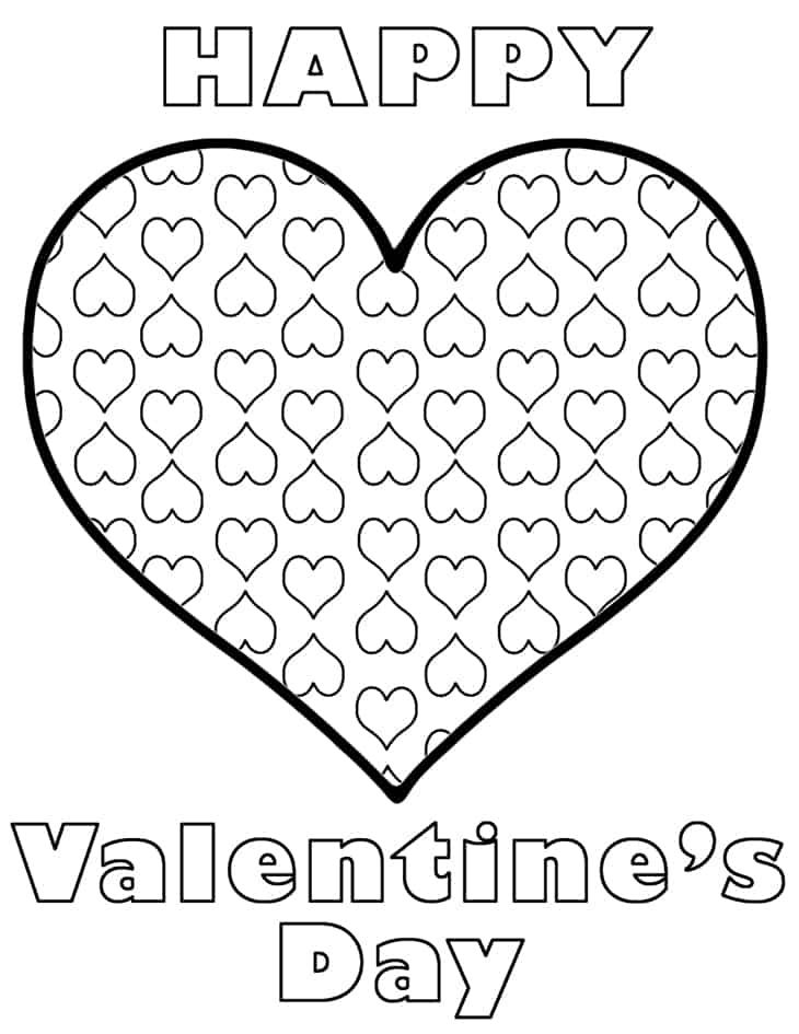 valentines card coloring printable