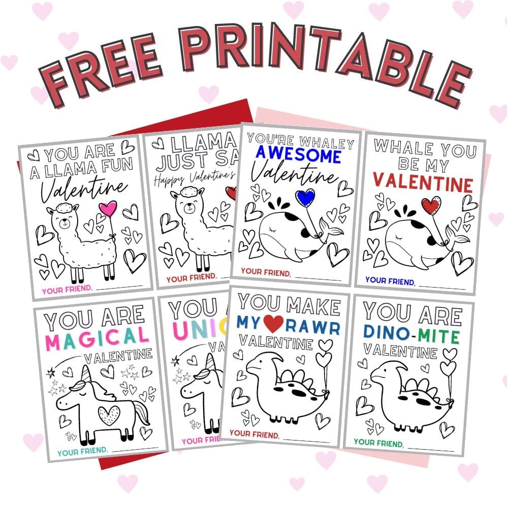 Free Printable Valentine Coloring Cards The Girl Creative