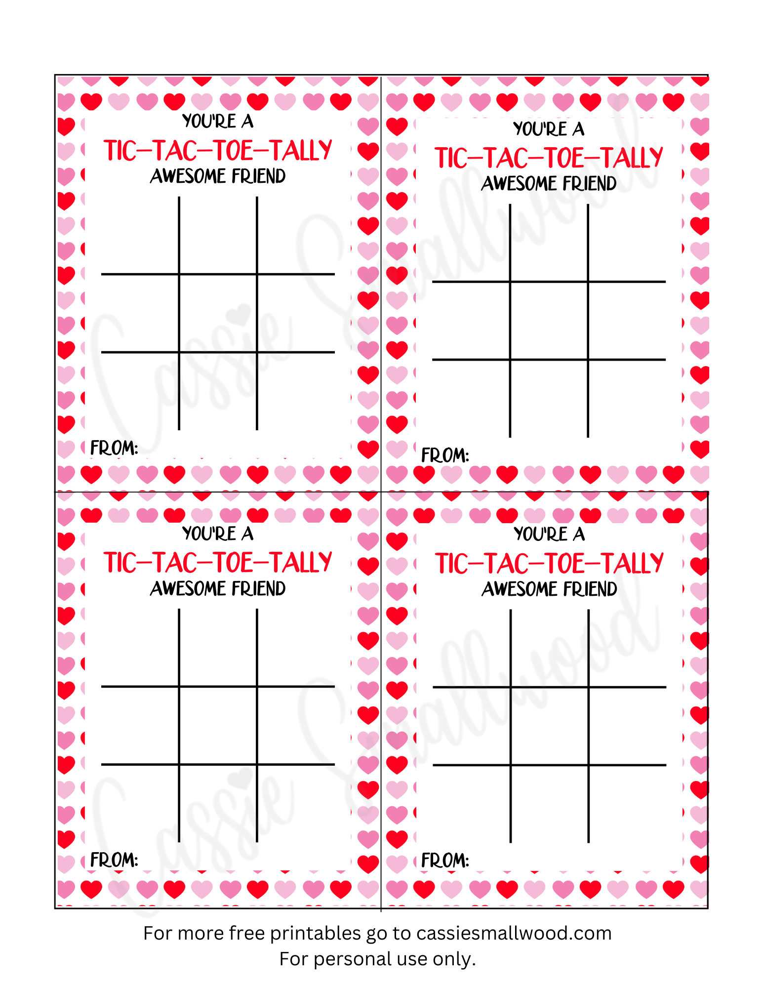 Free Printable Valentine Tic Tac Toe Games Valentines Printables Free