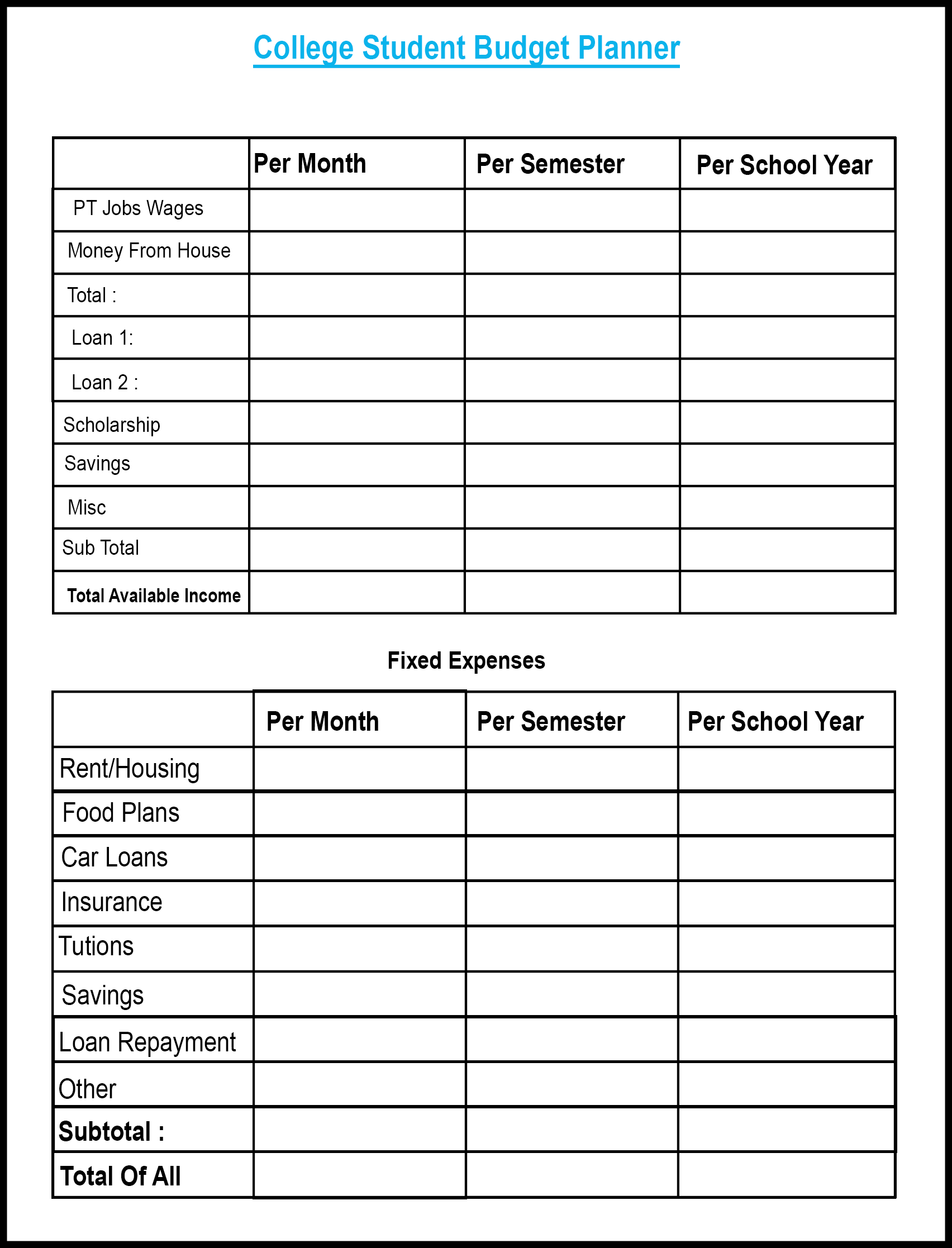 Free Sample Printable Budget Planner Template PDF Word EXCEL