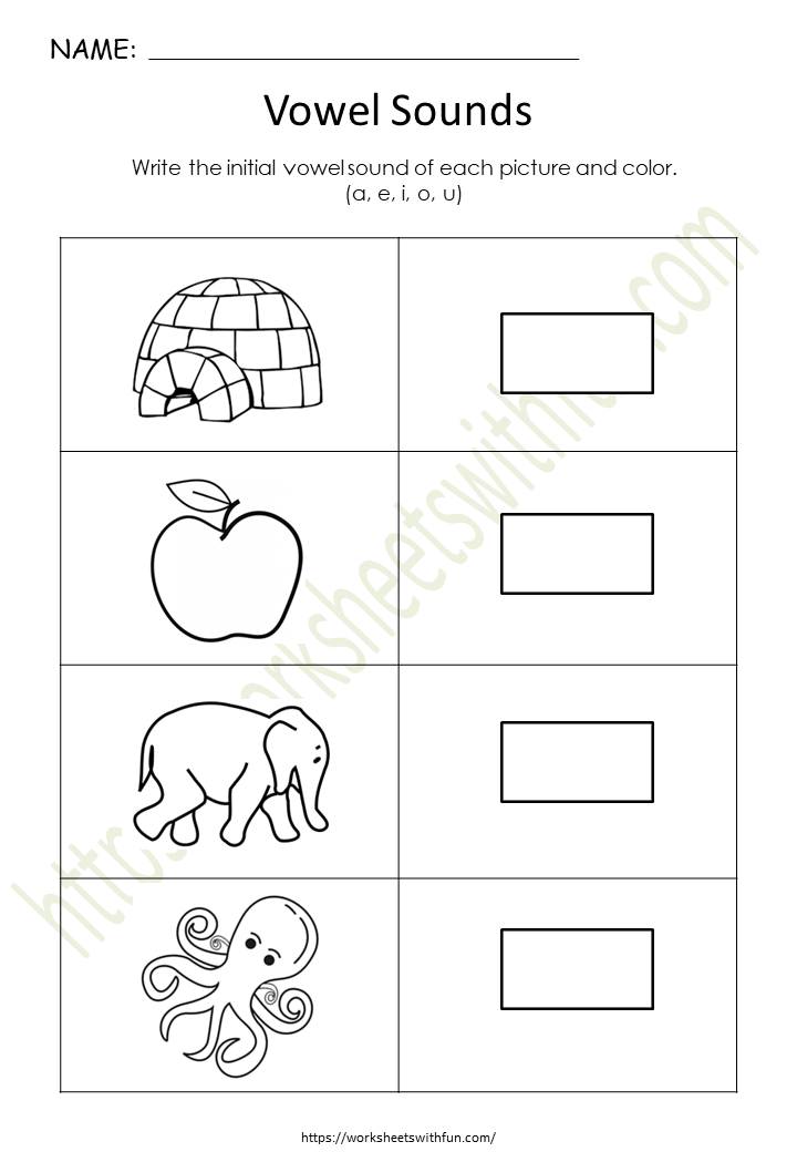 vowels worksheets for kindergarten
