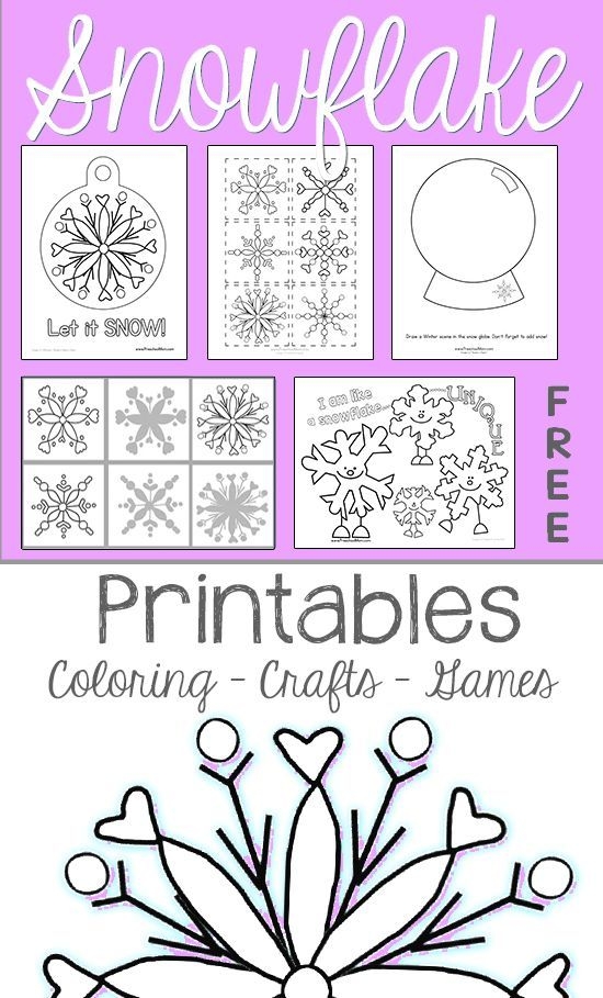Free Snowflake Preschool Printables Snowflake Printables Preschool 