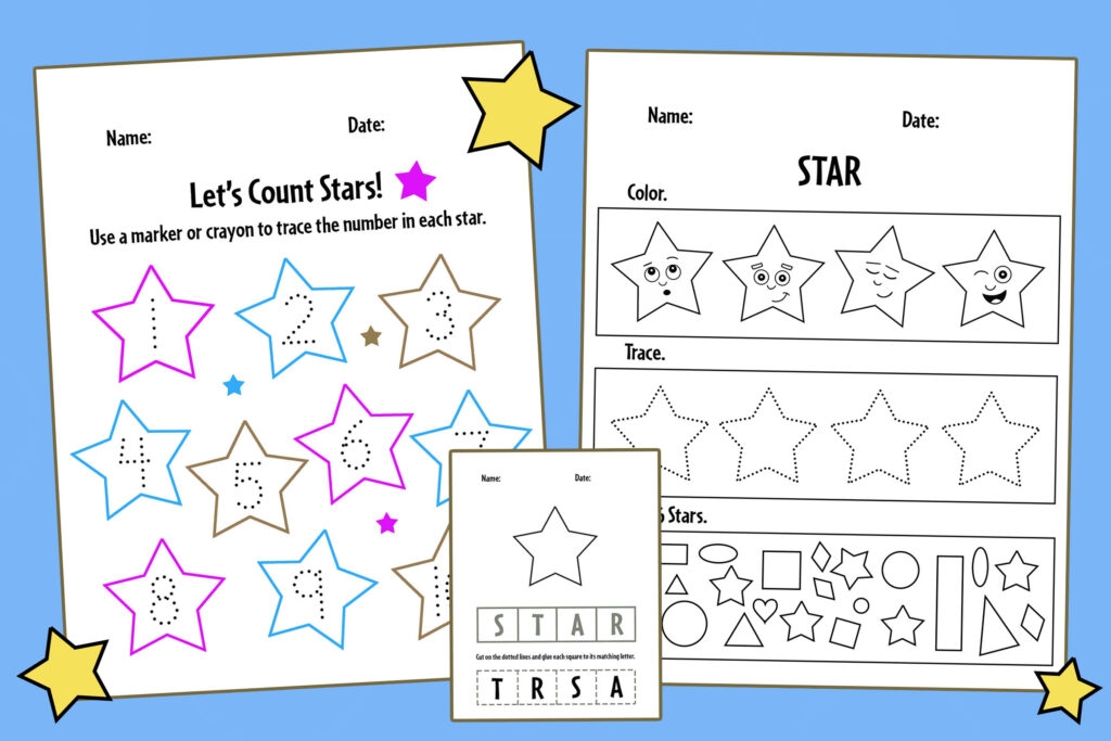 Free Star Worksheets For Preschool The Hollydog Blog