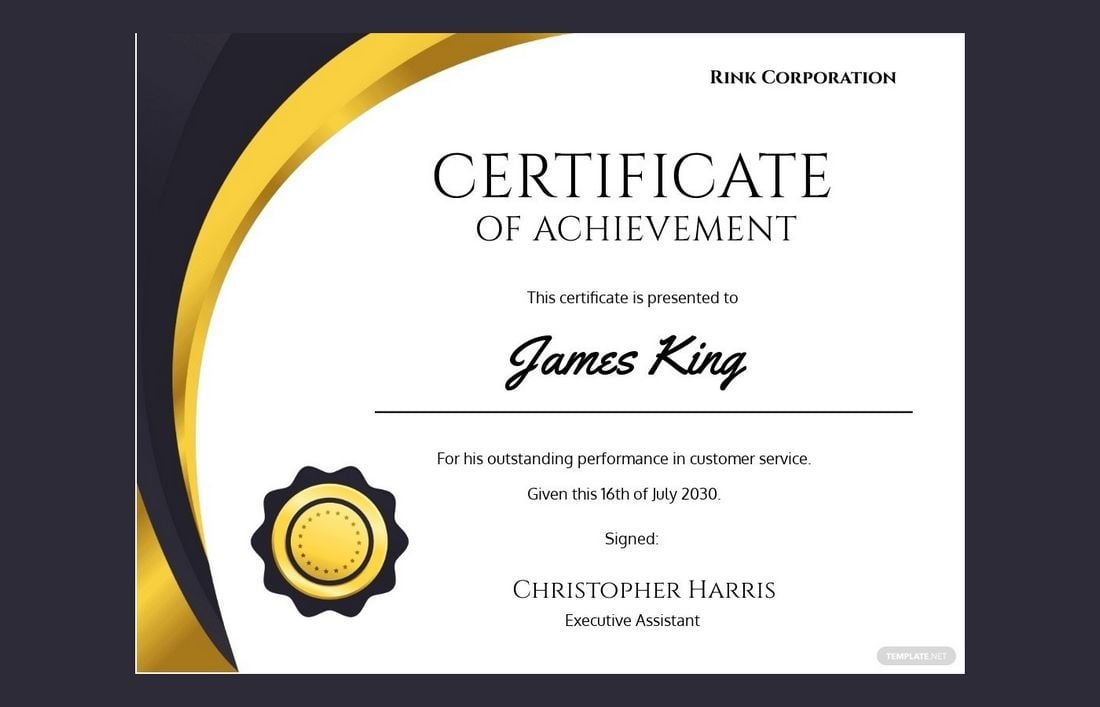 Free Template For Award Certificate In Microsoft Word Download Free 