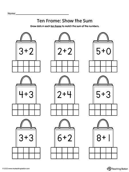  FREE Ten Frame Addition Printable MyTeachingStation
