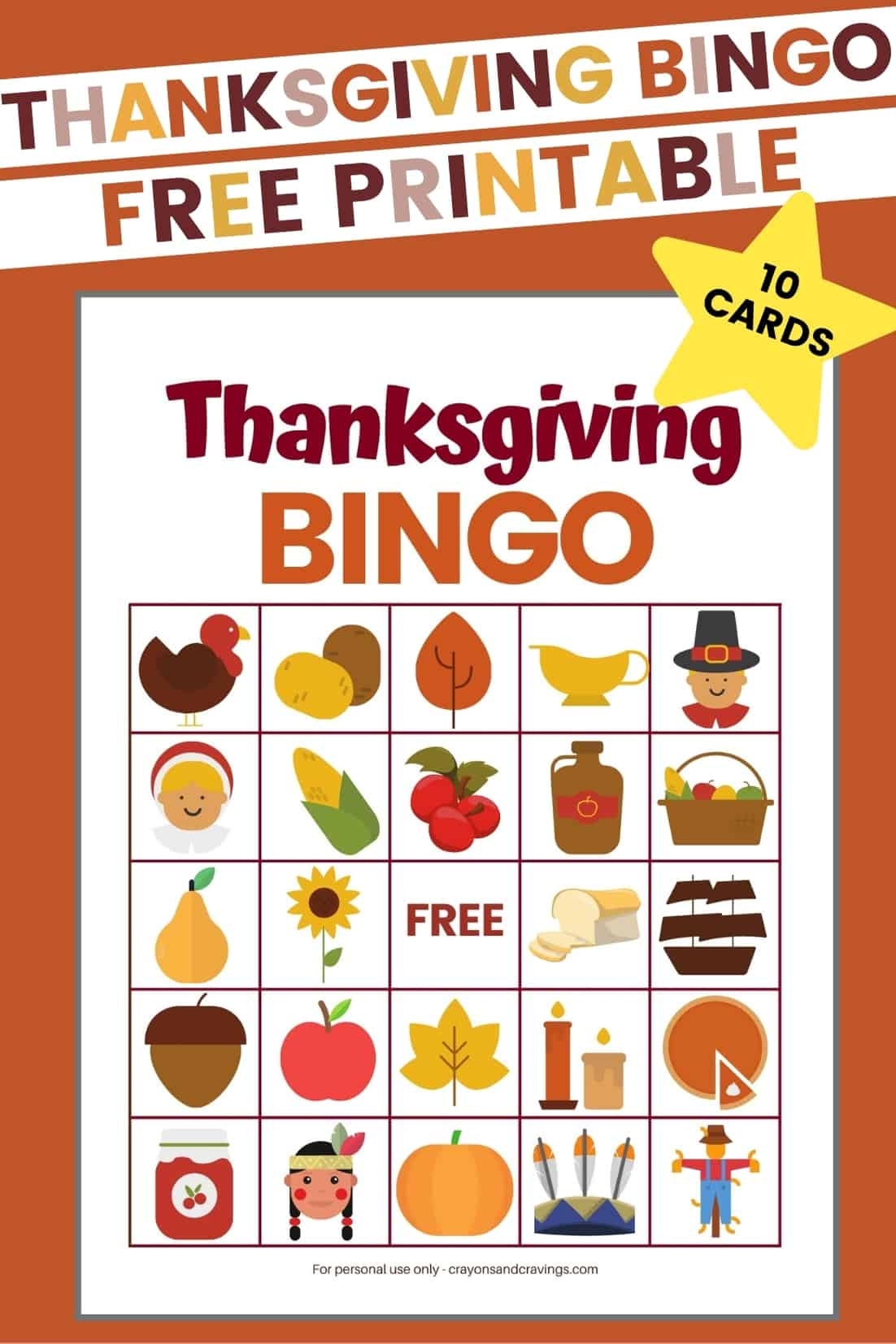 Free Thanksgiving Bingo Cards Printable FREE Printable A Z