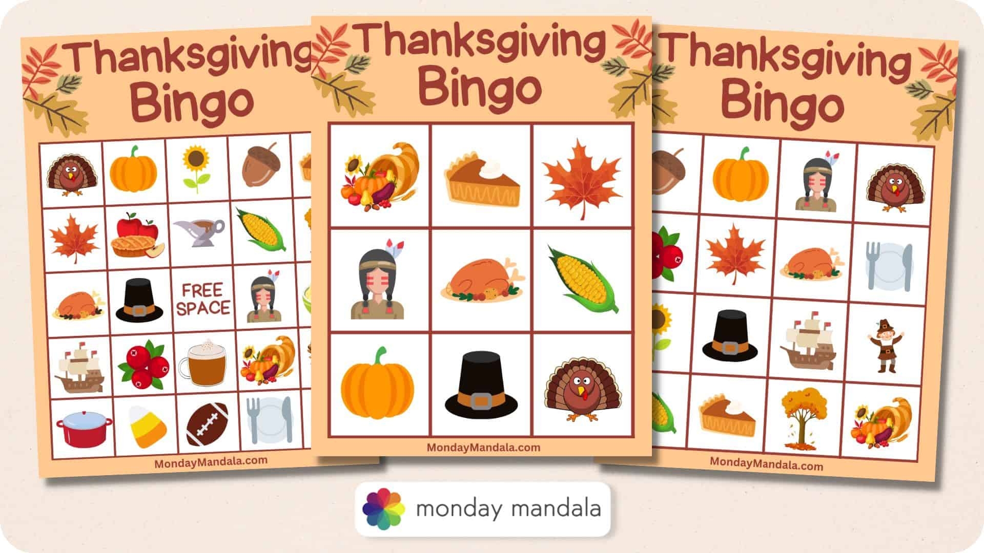 Free Thanksgiving Bingo Cards Printable FREE Printable A Z