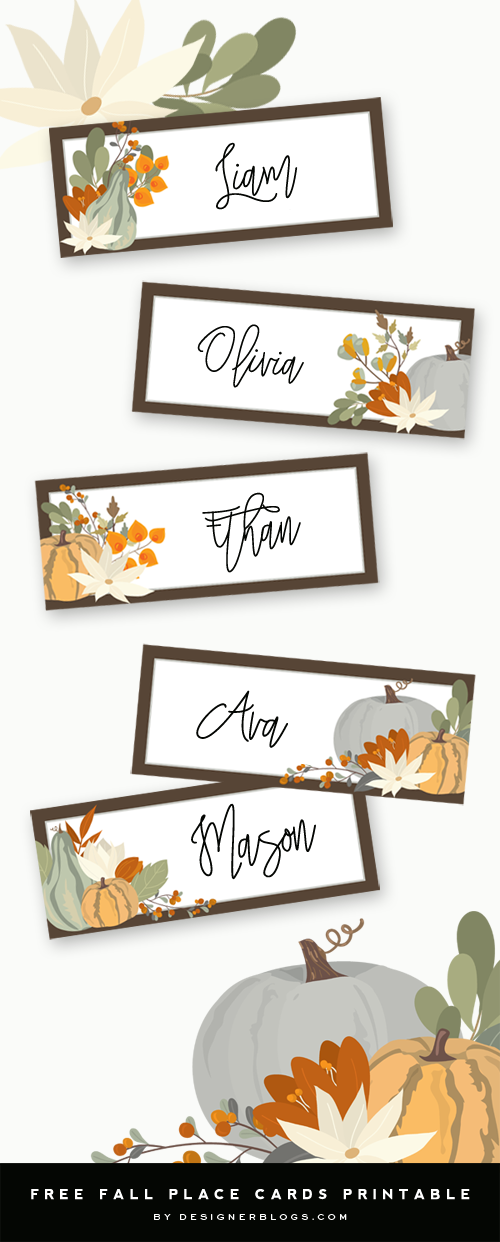 Free Thanksgiving Place Cards Printable Perfect For Table Decoration 