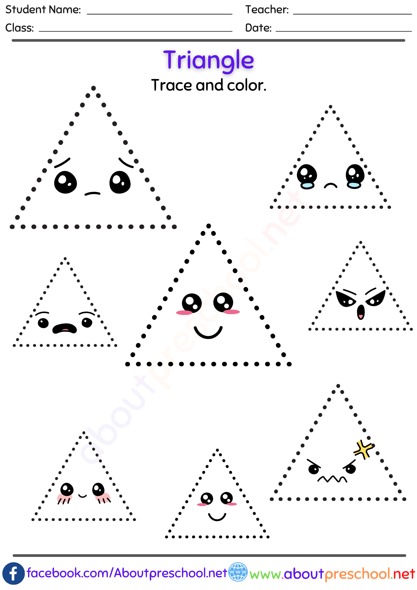 triangle tracing worksheet
