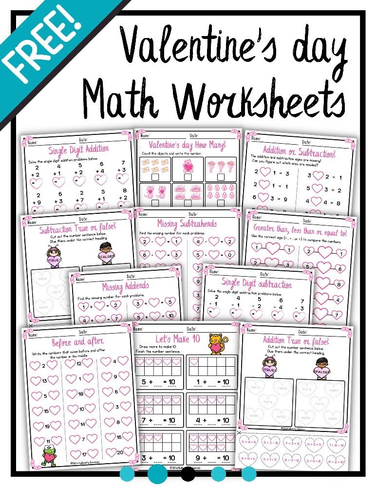 Free Valentine S Day Math Worksheets Color Artofit
