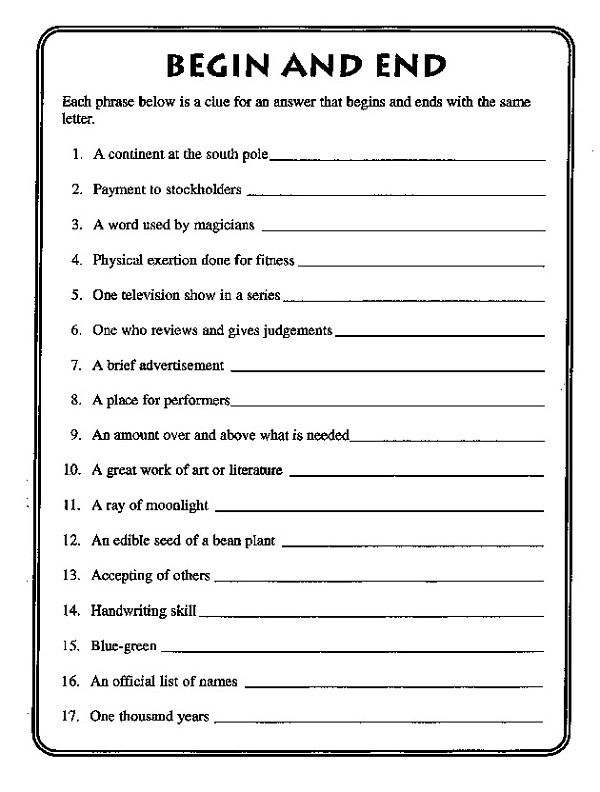 printable brain training worksheets
