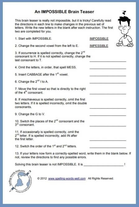 free printable brain worksheets