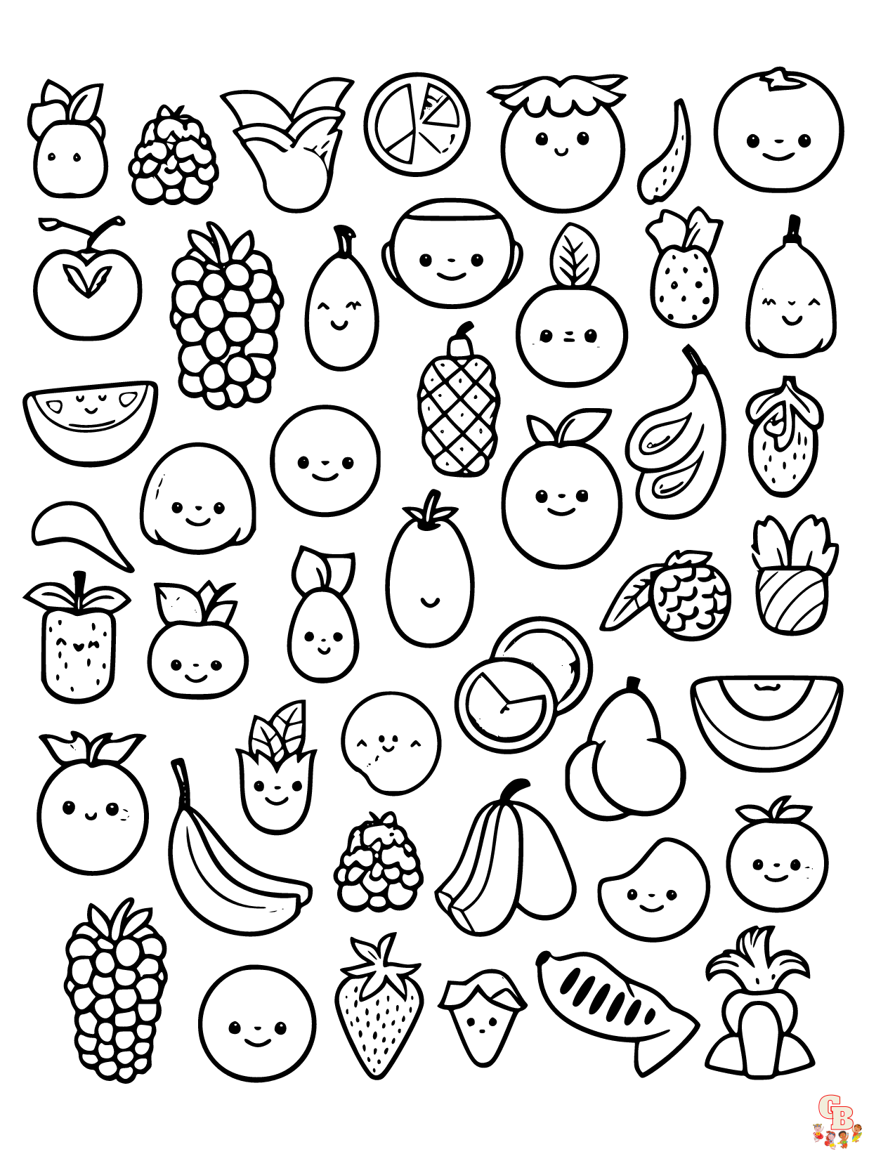 Fruit Coloring Pages Free Download