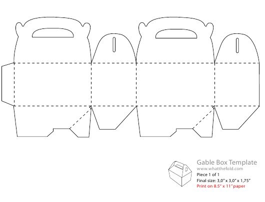 Gable Box Template Download Printable Pdf F80 Box Templates Printable