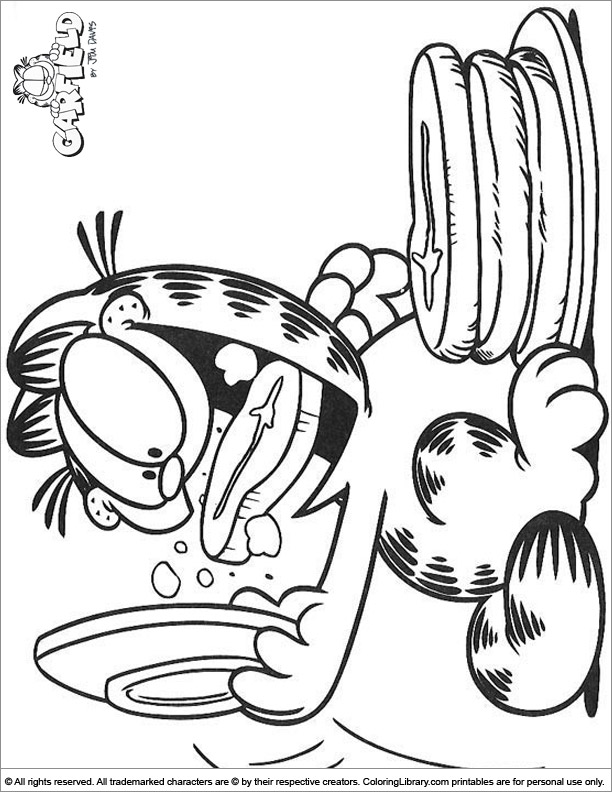Garfield Free Coloring Book Page Coloring Library
