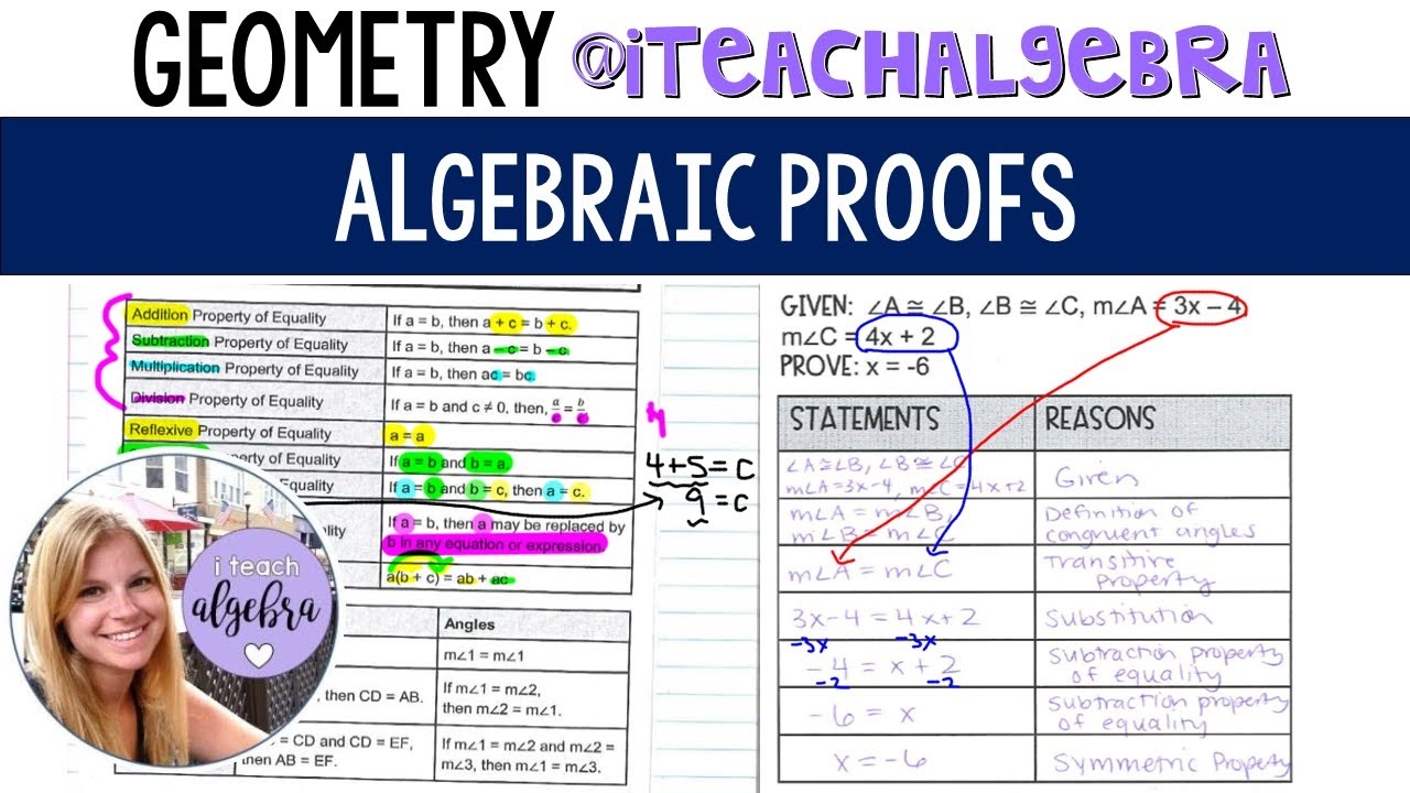Geometry Algebraic Proofs Worksheets Library