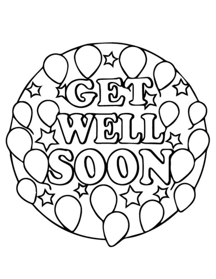 Get Well Card Coloring Page Free Printable PDF 