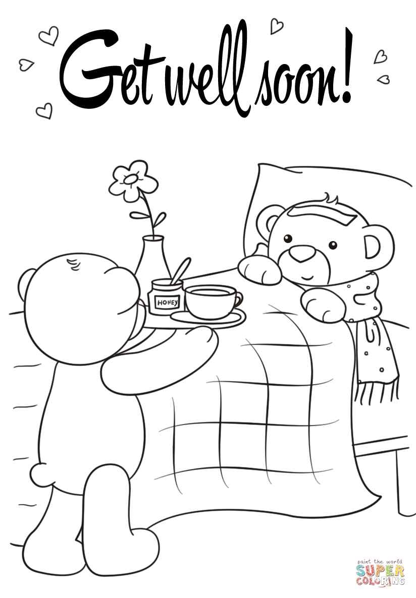 Get Well Soon Coloring Pages Coloring Cool