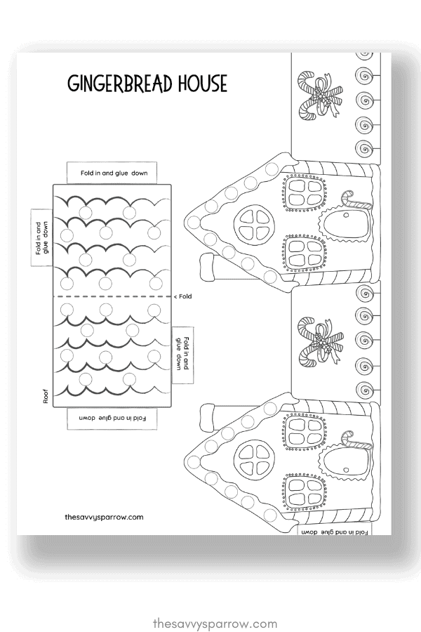 foldable gingerbread house template
