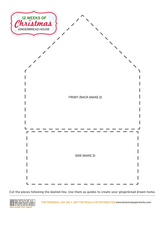 Gingerbread House Template Printable Pdf Download