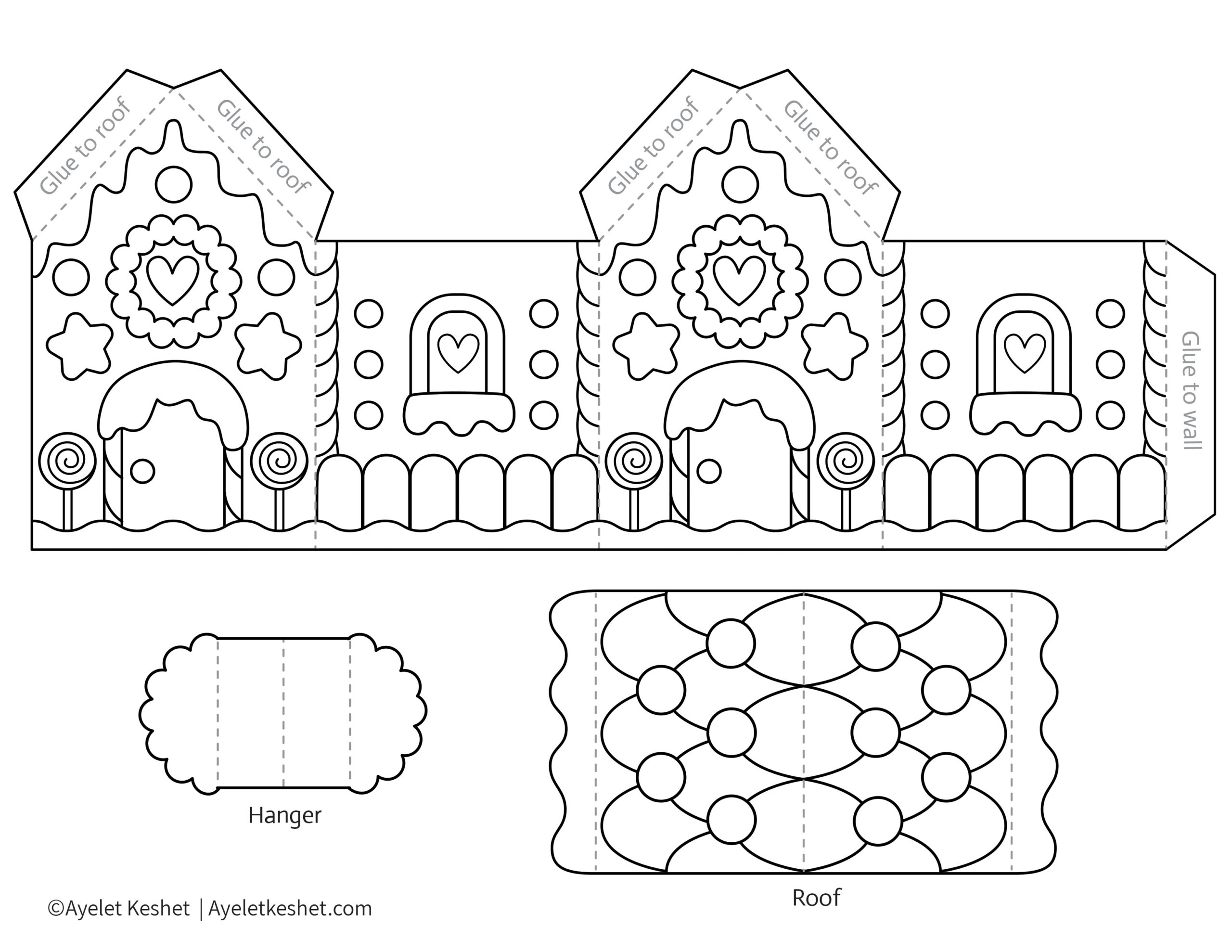 printable gingerbread house pictures to color